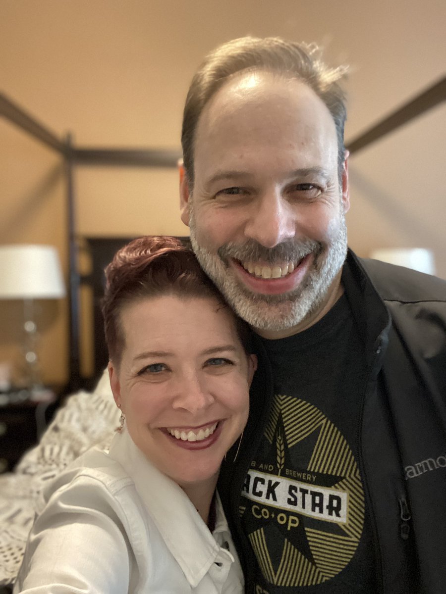 I’ve been trying to get a good selfie of the two of us all day and am failing, so here’s one I took before we left home yesterday. We were laughing because he was being a goober.