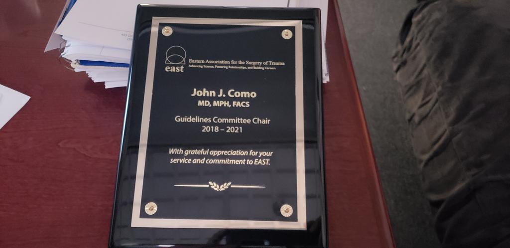 It was a great honor to have served as Guidelines Chair the past three years. Thanks for the opportunity! @EAST_TRAUMA Thanks also to my Vice-Chair Nicole Fox. @fourmiracles101