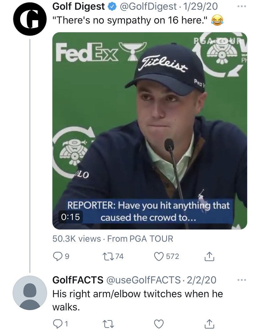 Here is Patrick Reed giving his thoughts on  @JustinThomas34