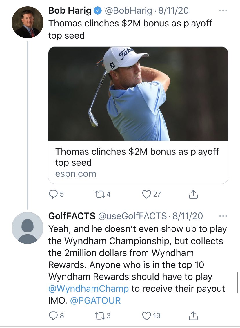 Here is Patrick Reed giving his thoughts on  @JustinThomas34