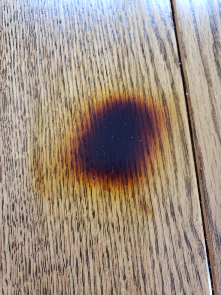 A mark remains on the table to forever communicate two things: how foolish I am, and how lucky.