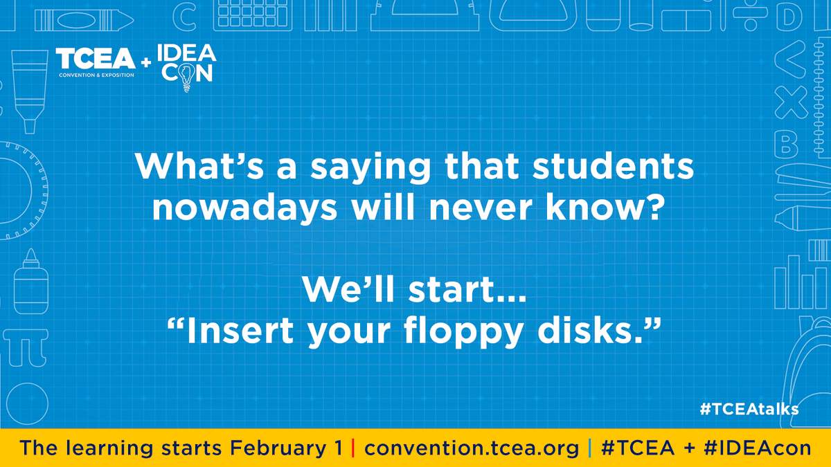The future will be baffled by our overhead projectors, VHS tapes, and pagers 😂

It's almost heeerrrre: convention.tcea.org/?platform=hoot… 
Be sure to follow #TCEA + #IDEAcon all month for some great ideas from amazing educators 💙

#edchat #teachchat #edutwitter