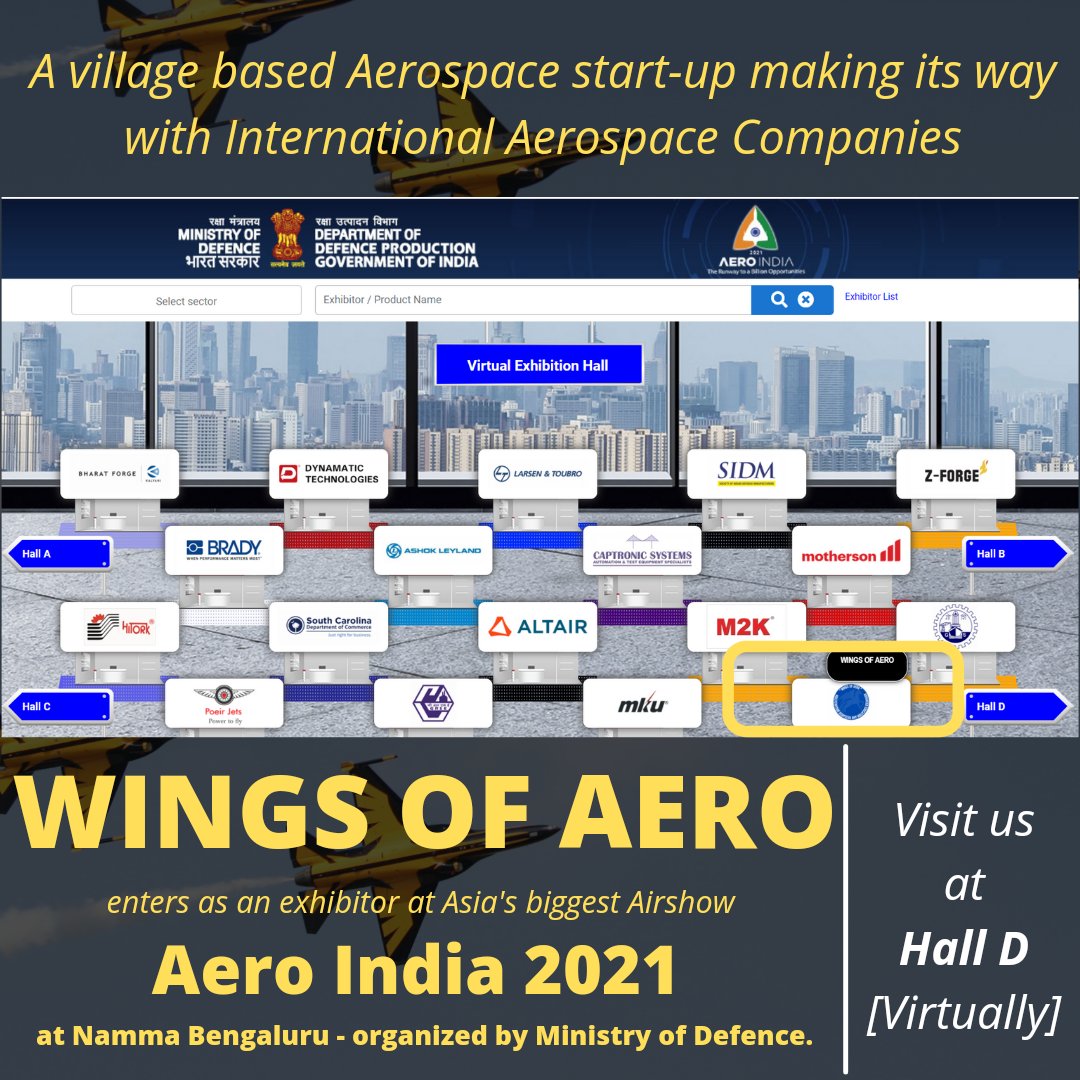 ponmaakishan's tweet photo. For the first time, Team Wings of Aero entering into one of the biggest event in the world as an exhibitor.
Visit WINGS OF AERO at Hall D of Asia's Biggest Airshow Aero India 2021.
#aeroindia2021 #airshow2021 #internationalaeromeet #wingsofaero #societyofaero #aerorevolution https://t.co/riHUBccdTN
