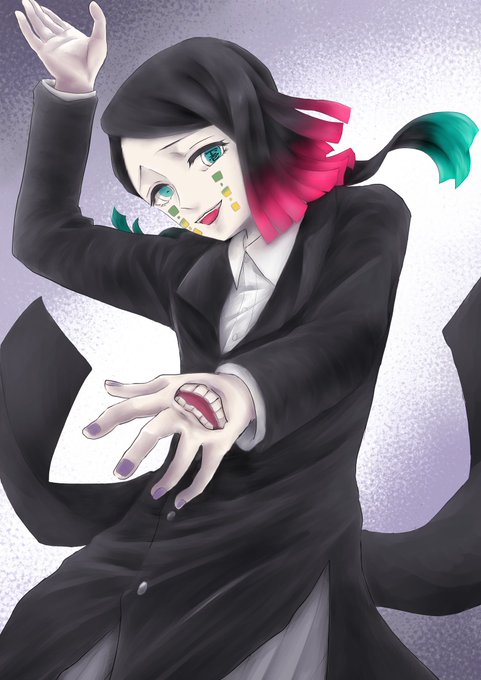 rik@お絵描きごりごりさんがTwitterに投稿した魘夢(鬼滅の刃)のイラスト。