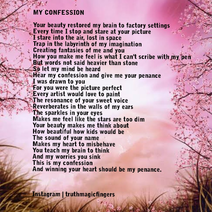OFingerz's tweet photo. My confession
#poetry #poem #writers #writerscommunity #writerslife #poets https://t.co/lgAyZbUAK5