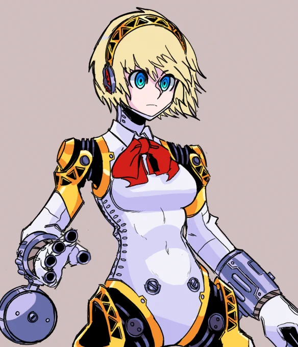 also drew everyone's favorite unconditional love toaster, aigis from persona 3. 