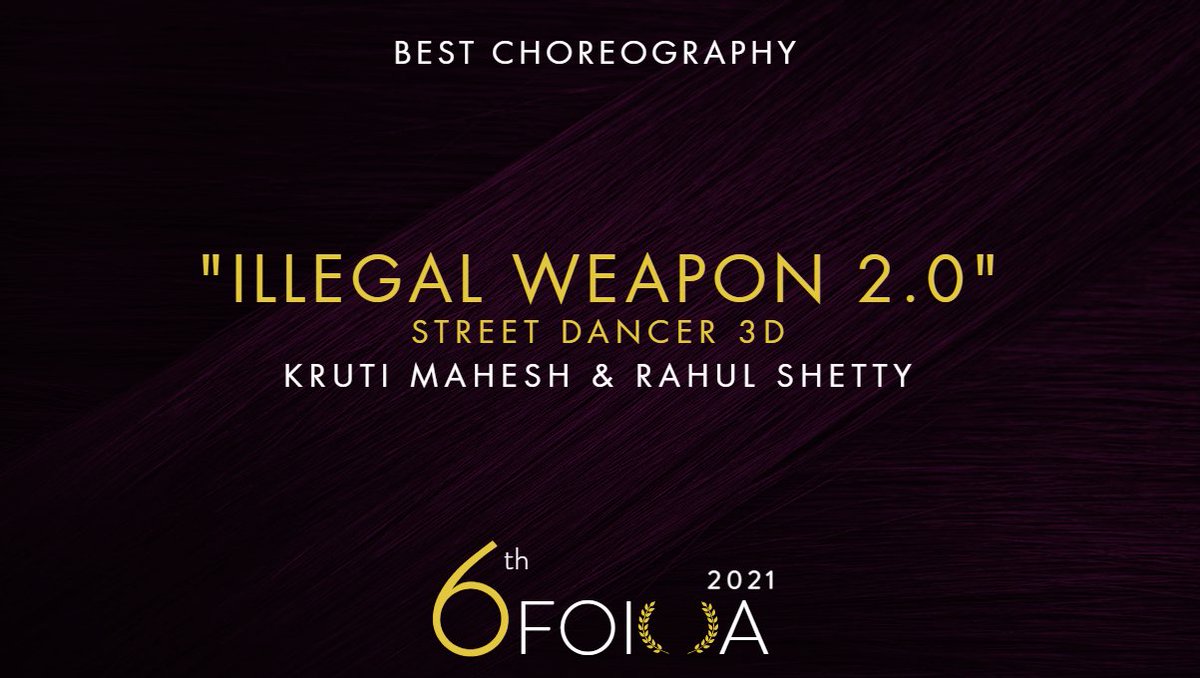 foionlineawards's tweet photo. #6thFOIOA
Best Choreography: “Illegal Weapon 2.0” - Street Dancer 3D (Kruti Mahesh &amp; Rahul Shetty)
@Krutimahesh @Rahulshettyrz https://t.co/Mt4EMLmBNX