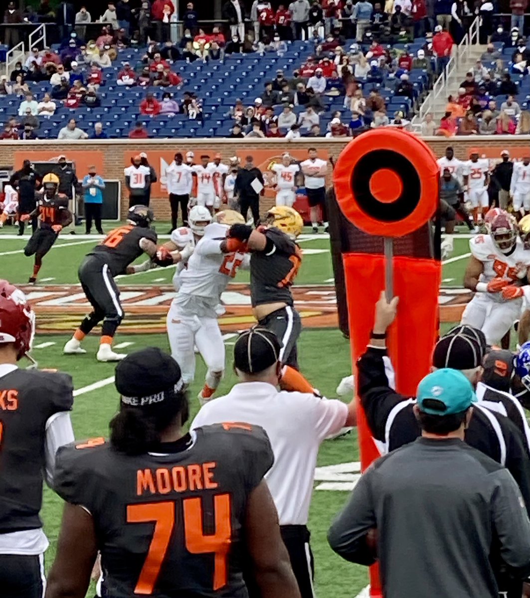 CoachBlaz's tweet photo. Starting LT in the @seniorbowl! 
Just the next step in fulfilling a lifelong dream!  I love watching you grow and mature into the man you’ve become!! 💯🤘🐏
#Bison4Life #RamPride #KHCO https://t.co/3wzg9hEl8N