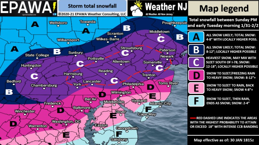 For reference, here is the forecast snow map we put out earlier today...