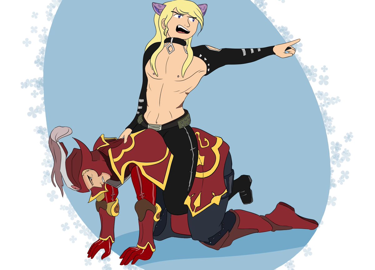 TipsyBard's tweet photo. Ari wanted to play Horsie with the templar https://t.co/z4IilCDzI2