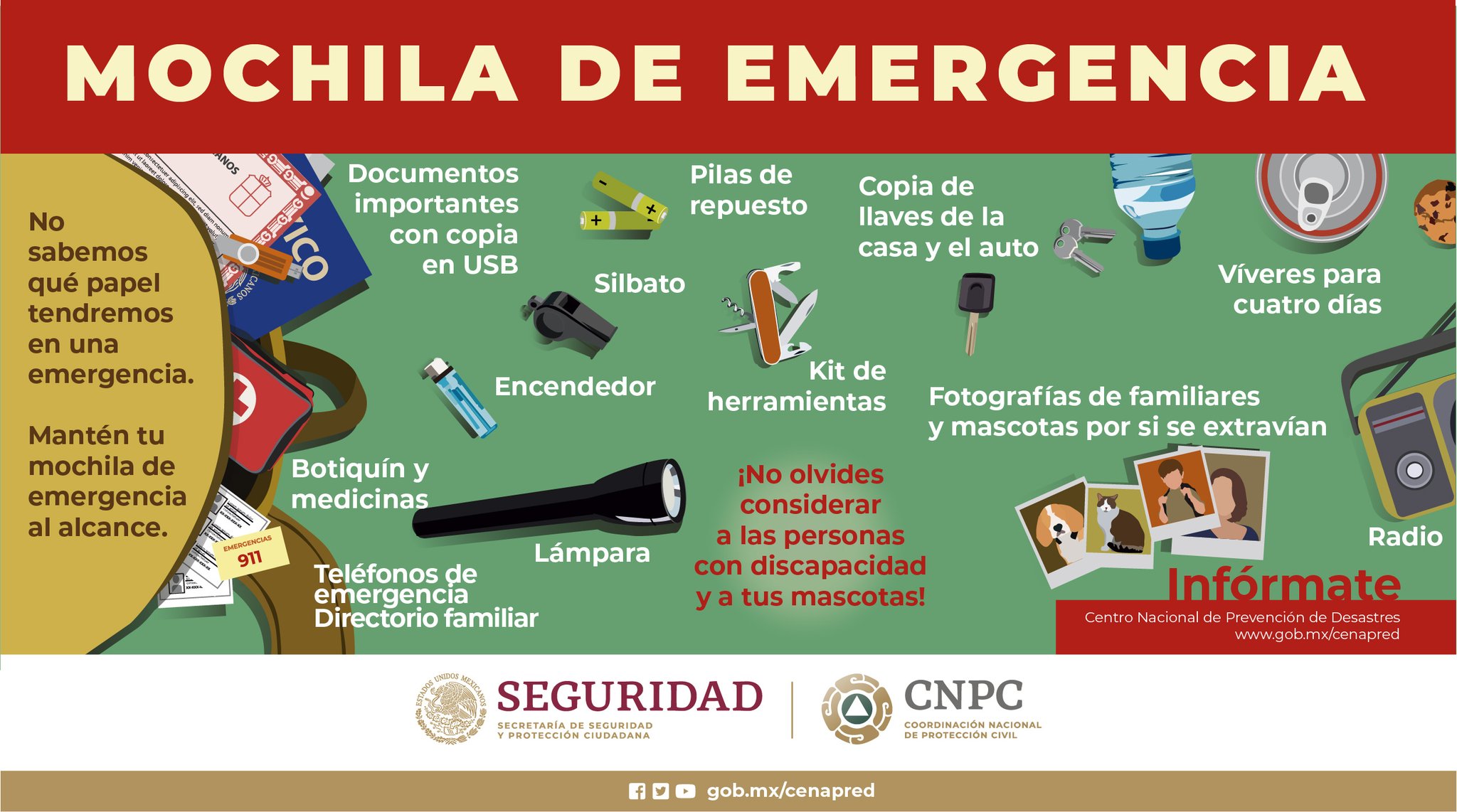Mochila de emergencia proteccion civil sale