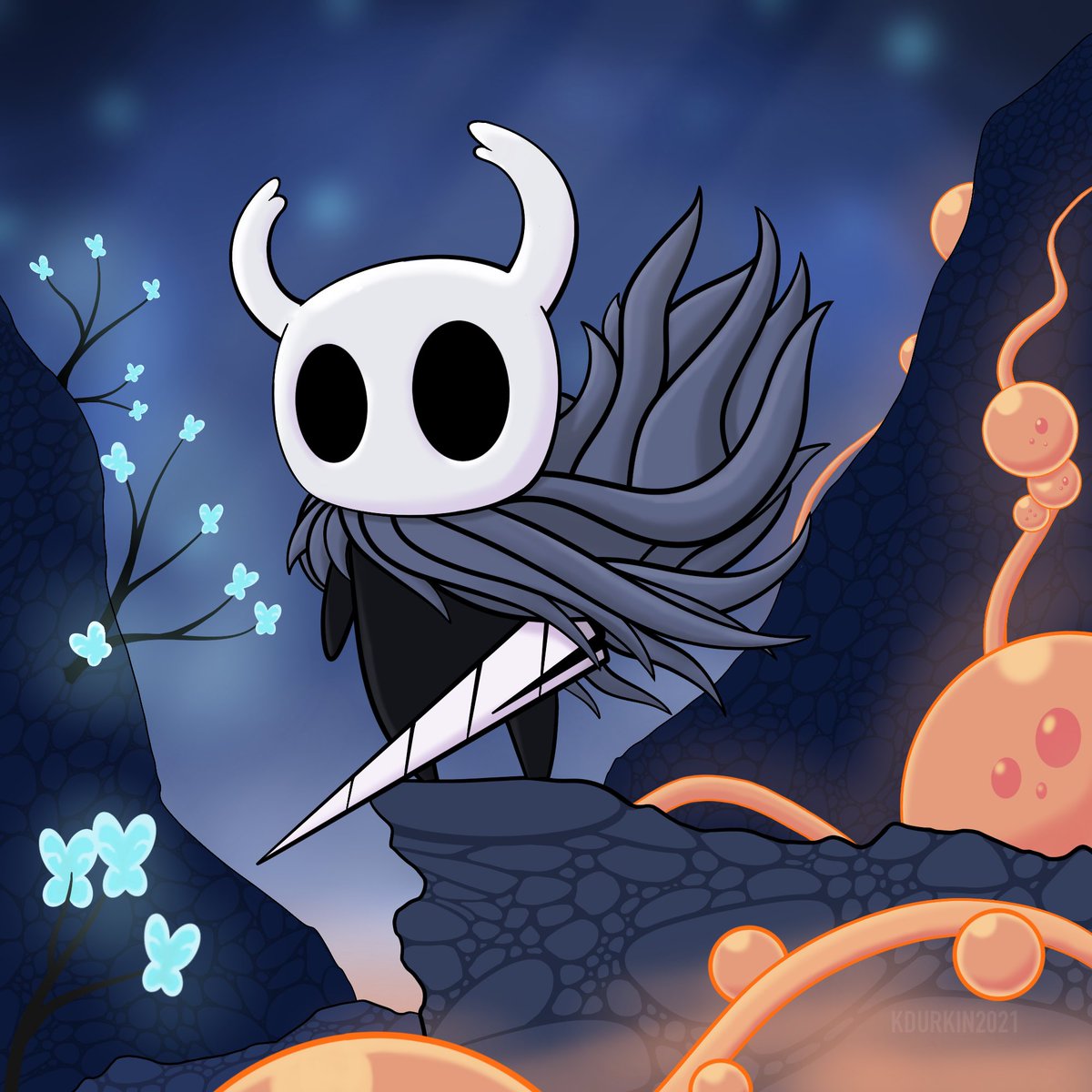 KayDrawsStuff's tweet photo. Been playing Hollow Knight lately and I needed to draw it. https://t.co/i19YXB1OPM