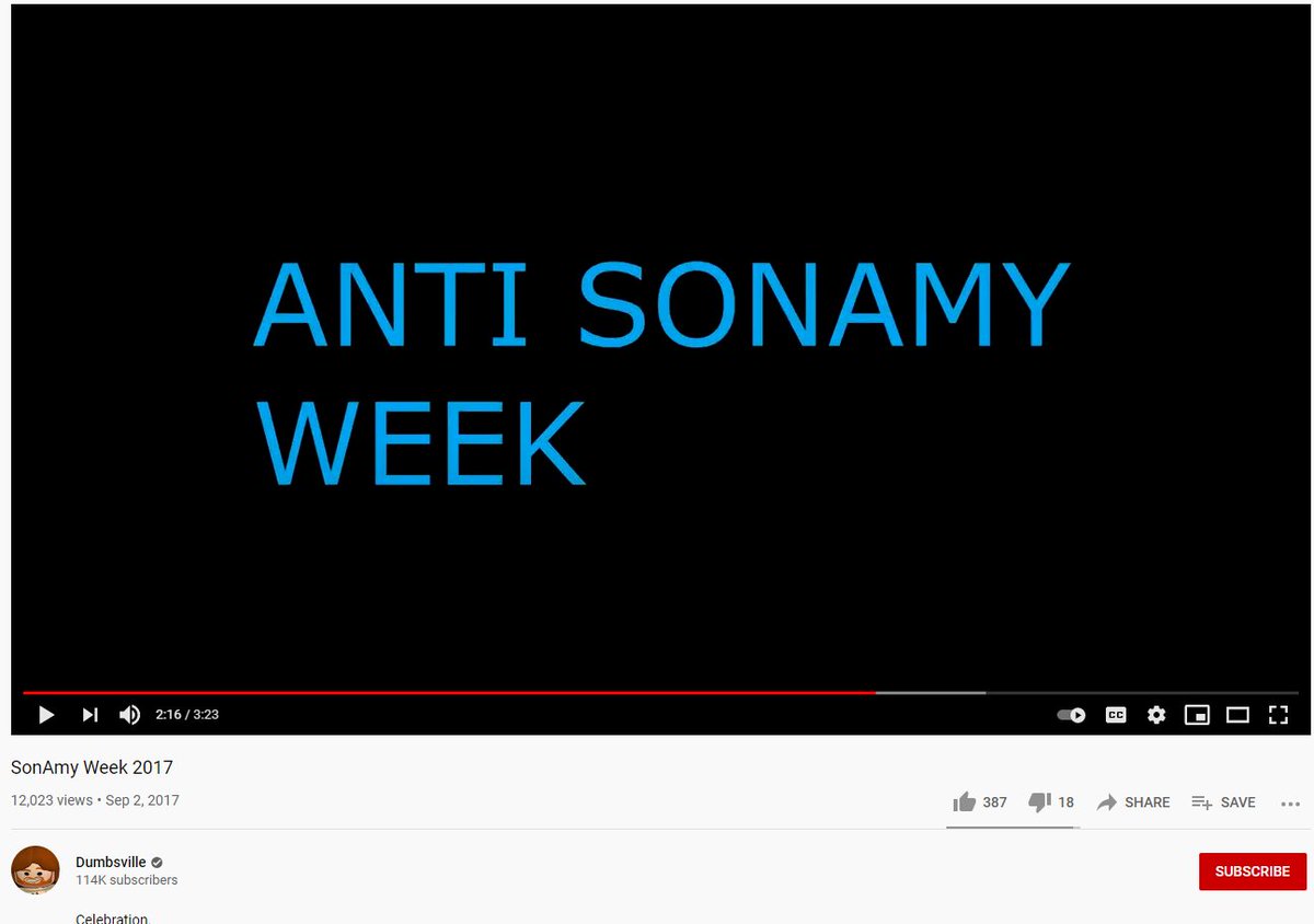 I know what I'm talking about because I WAS IN THAT SERVER. And I had to witness it firsthand, just like everybody else in that server back in the day. I guess when he said it was time for anti-Sonamy Week, he really meant it.