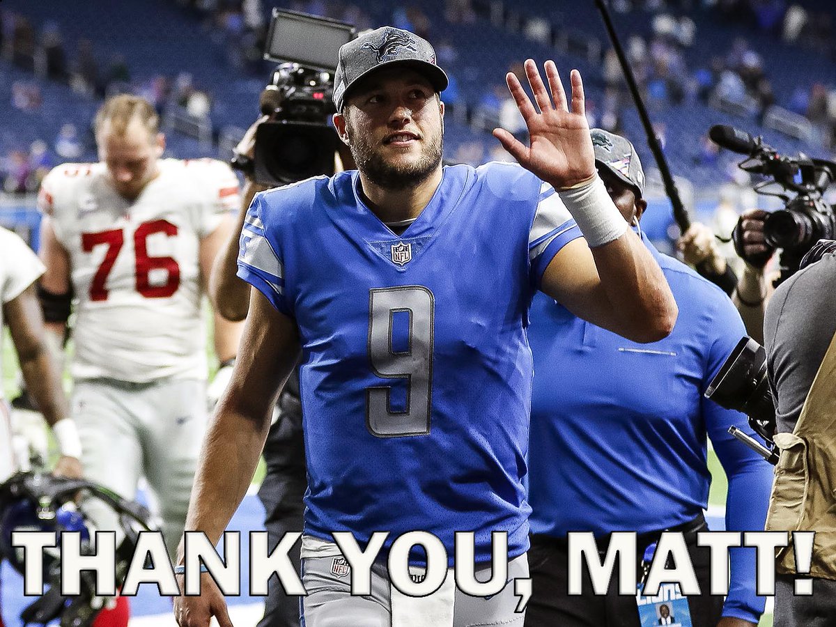 freep's tweet photo. The touchdowns. The toughness. The charity.

Thank you for everything, Matthew Stafford. (📸: @junfuphoto) https://t.co/p0wnN6q0yn