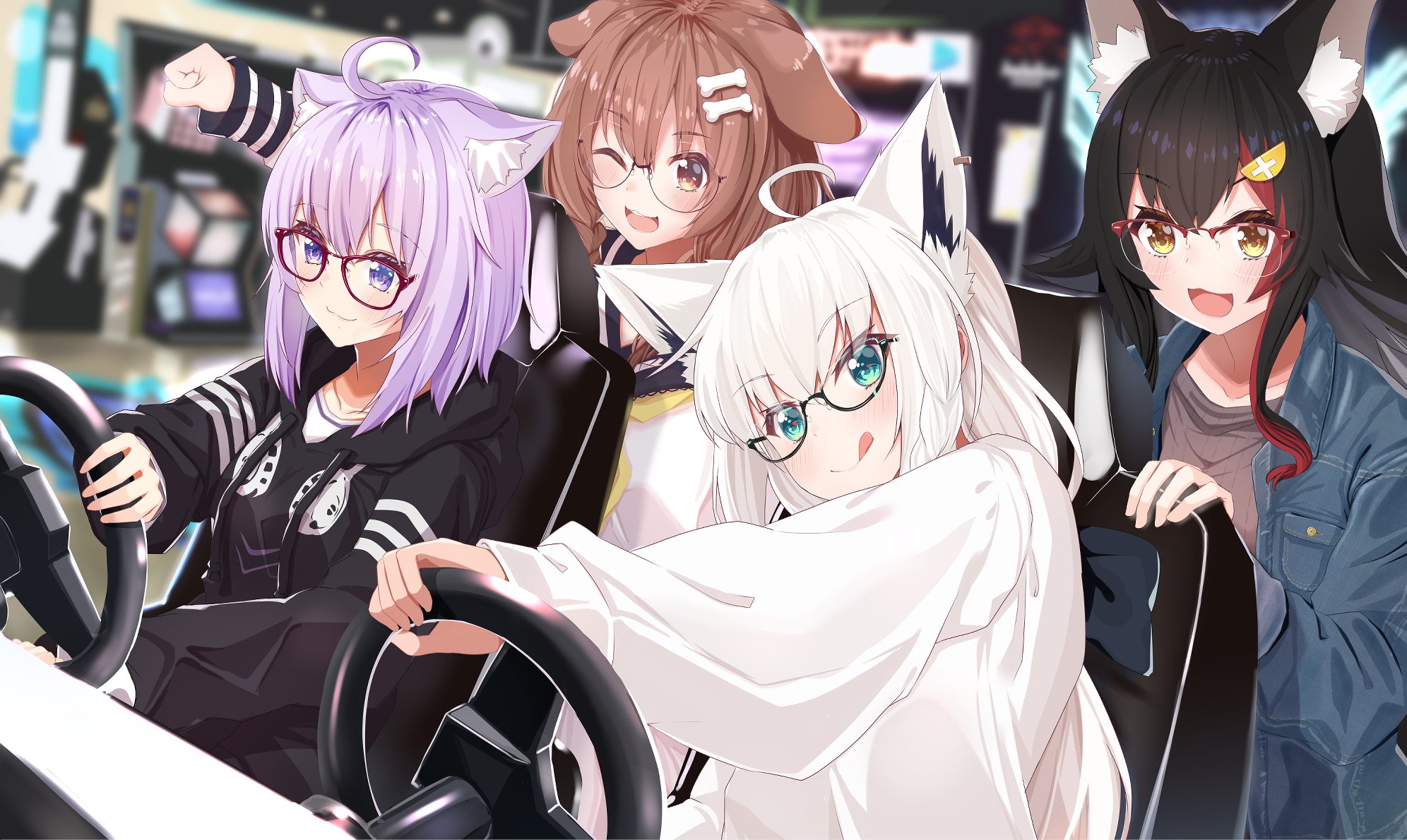 白上フブキ 大神ミオ 猫又おかゆ 戌神ころね ホロライブ スリーブ 白上フブキ 大神ミオ 猫又おかゆ 戌神ころね ホロライブ スリーブ