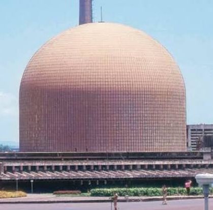 Now please see the picture attached below. It is Bhabha Atomic Research Centre (BARC). If you look closely you will notice the parallels between the two pictures. The cylindrical structure of BARC is the core nuclear reactor. Its shape is identical to the shiv lingam.