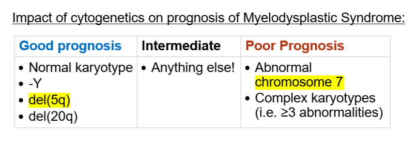 yMDPhD's tweet photo. Another PathPrimer-inspired #yPathTable for my #PathBoard study buddies @AAlhatem_MD @cebulka26 @MishiePishi @Dr_Brian_Cox @NHardy_path @JDuranMD
Deletion 5q and deletion 7 / 7q seem to come up again and again with regards to their impact on MDS prognosis!
#HemePath #pathology https://t.co/s7T2SqgHGr