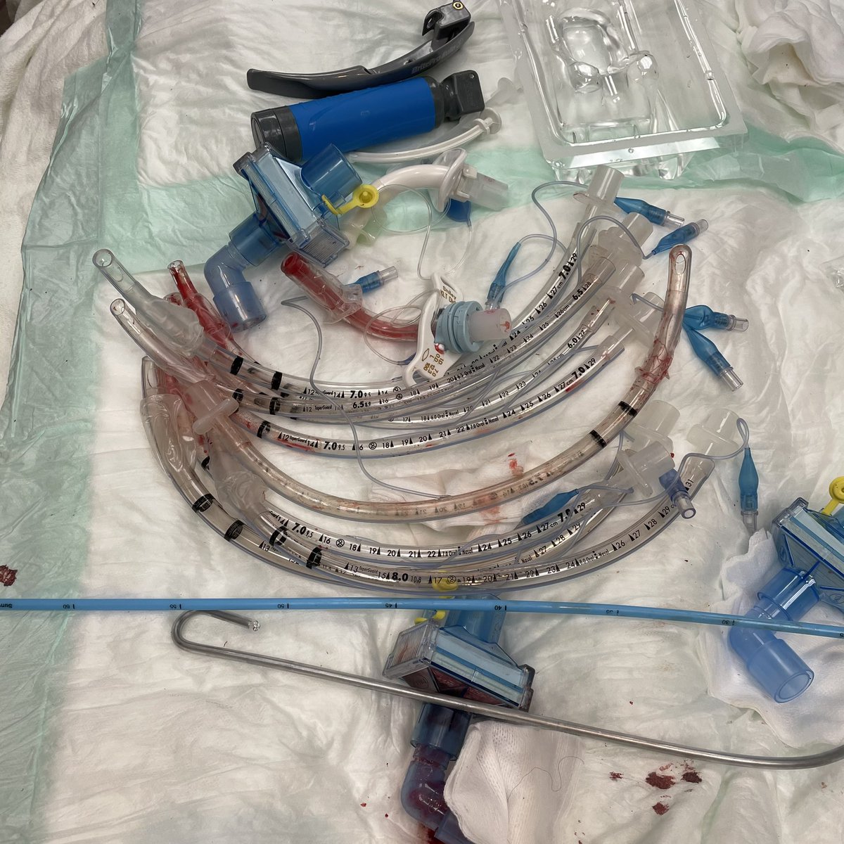 It was that kind of case. Worst complex trach stenosis I’ve dealt with since fellowship. Pt had a chronic trach and with help from ENT I was able to dilate and upsize from size 4 to 6 distal XLT. Many lessons learned. #interventionalpulm #UNLVmedicine