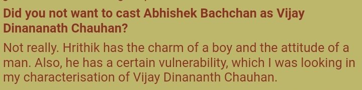 This was how  @karanmalhotra21 the debut director was gifted a dream debut by having THE HRITHIK ROSHAN as his protagonist Just the lines how he presented HR and how much he was confident abt making HR as underdog and ultimate survivor Thnq so much sir for d masterpiece 