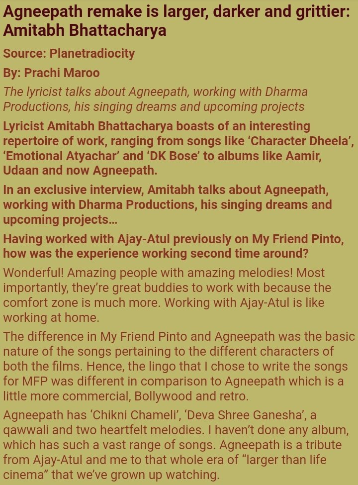 Acc to lyricist Amitabh bhattacharya this version is much grittier and powerful Evn  @karanmalhotra21 had admitted that he has d plan of creating menacing villain where protagonist will be underdog The larger than life version of commercial movies Uniqueness at it's best