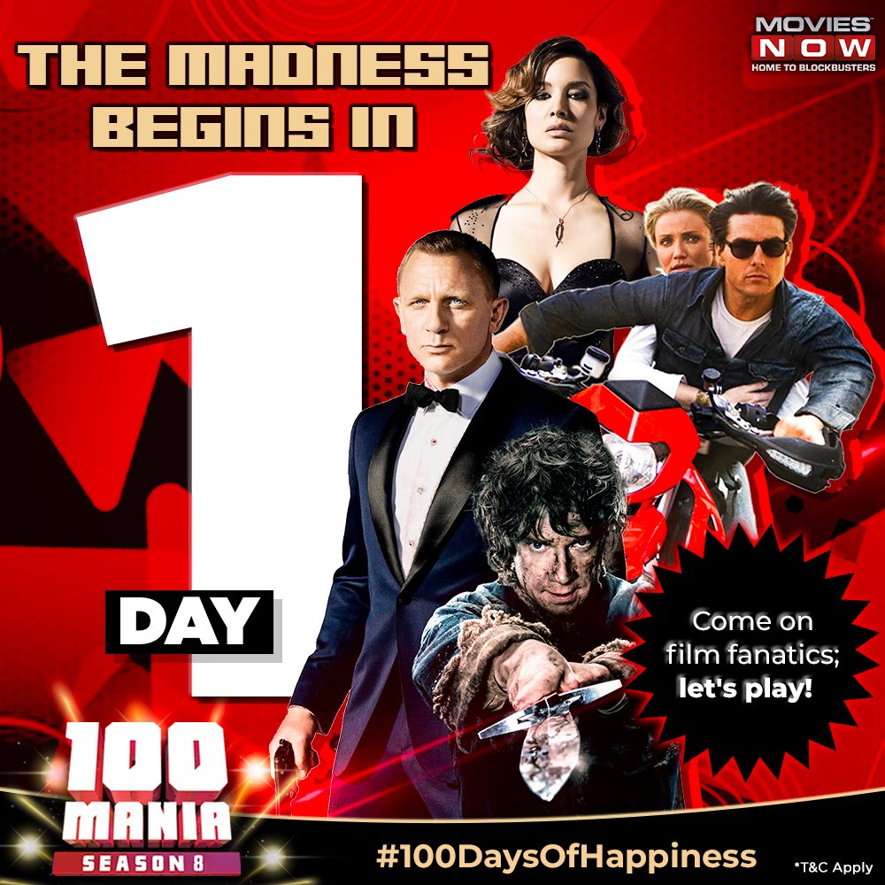 Gather up cinephiles! It's about time. #100DaysOfHappiness arrives tomorrow!#100ManiaS8