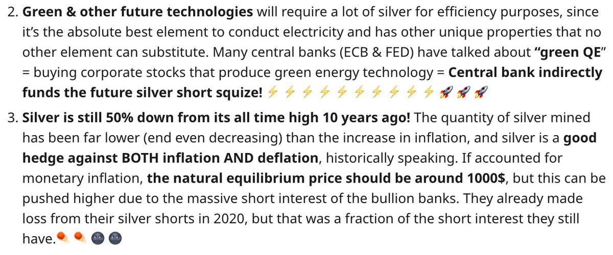 A thread from the comments in r/wsb highlighting how a short-squeeze on silver could result in a major shift in our global financial climate.This is worth the readSilver: the Epitome of Wall Street manipulation & Its Achilles' heel - Why the AG short squeeze is very possible: