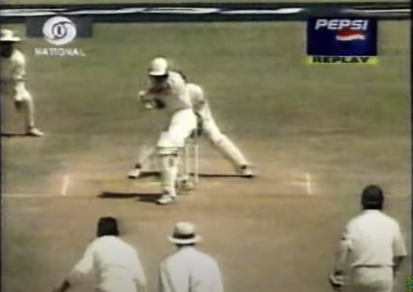 Azharuddin scratched around for an hour, struggling against both pace and spin, before padding up to Saqlain. Delivered from wide of the crease it hit the Indian captain on the leg stump. However, Steve Dunne raised his finger. It was 73 for 4.