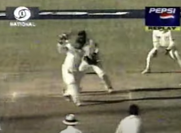 Tendulkar battled on, and at the other end, Sunil Joshi cracked Saqlain over long-on for six.The back was now really bothering the great man. He drove Akram to the fence to reduce the target to less than thirty. And then came another magical showdown in a Saqlain over.