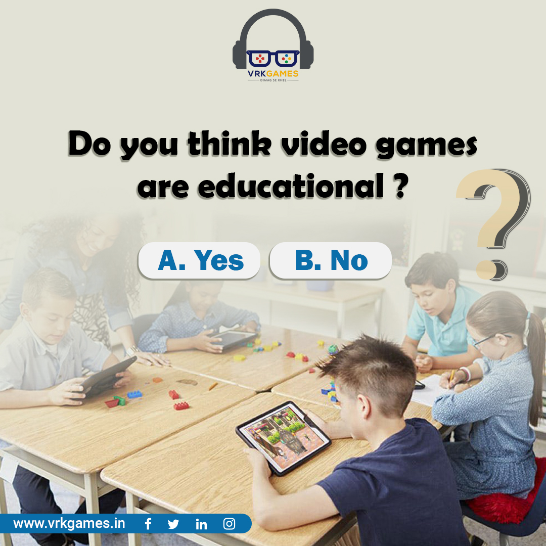 VRKGamesBharat's tweet photo. Yes sometimes va game is much more than a game, what is your point of view?
#vrkgames #vrkgamesbharat #gamequiz #quiz #quizgame #games #gamingevents #gamingcase #quiznight #quizbr #videogames #gamer #india #apps #appdevelopment #appdeveloper #webdevelopment #appdesign https://t.co/29YbZm4gsu