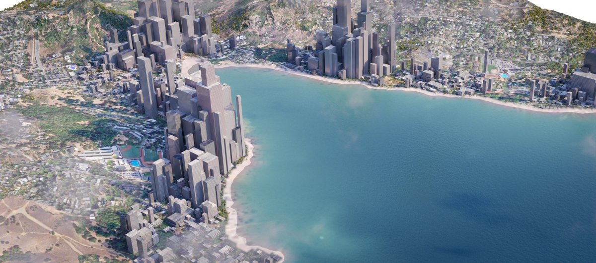kurozumi_jp's tweet photo. 前に紹介したビル群を生成するBlenderのアドオンSceneCity、バージョンアップして地形や雲の生成とかもできるようになってる!こんなシーンも1分くらいで作れちゃう!!#Blender #SceneCity #3DCG #addon #Terrain #Generator #Landscape https://t.co/8uwsi4s2uH