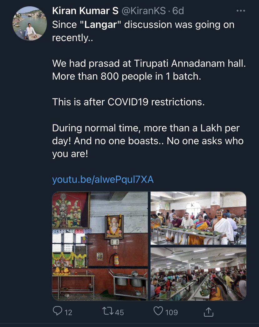 Kiran ji says why is it only that the  #Langar people boast about feeding people? Hindus are you still sleeping? Wake up! 