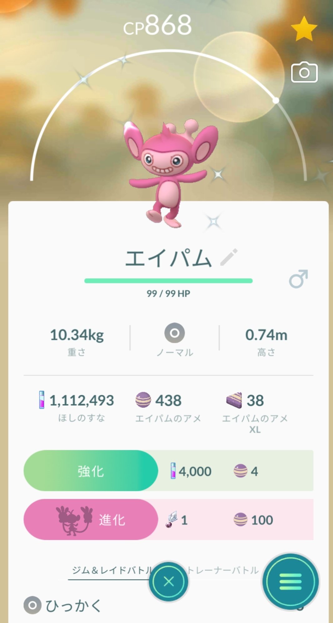 Tさん あつ森 ポケgo ポケ活昼間の部 色違いは エイパムとヒマナッツ 今夜は月末なので夜はオフでゆっくりさせてもらいます もちろん レイド招待はお受けします 色違いポケモン 色違いヒマナッツ 色違いエイパム ポケモンgo T Co