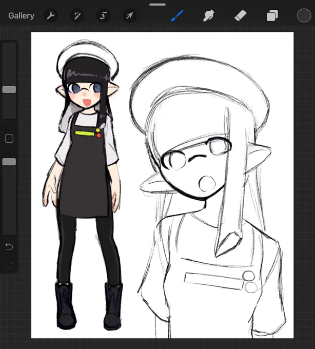 doodled my inkling :} been trying to work on my splatoon art style more lately but its still a work in progress 