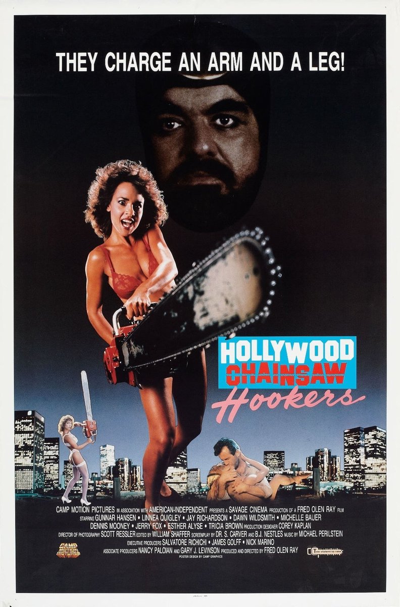 31. HOLLYWOOD CHAINSAW HOOKERS (1988)A hilarious horror comedy starring Linnea Quigley and OG Leatherface, Gunnar Hansen. This is a movie of boobs and blood. A film with a genuinely good sense of humor, and chainsaws and horror go hand in hand. #Horror365  #365DaysOfHorror