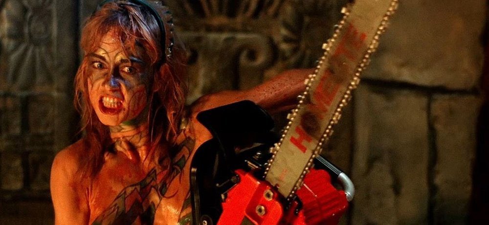 31. HOLLYWOOD CHAINSAW HOOKERS (1988)A hilarious horror comedy starring Linnea Quigley and OG Leatherface, Gunnar Hansen. This is a movie of boobs and blood. A film with a genuinely good sense of humor, and chainsaws and horror go hand in hand. #Horror365  #365DaysOfHorror