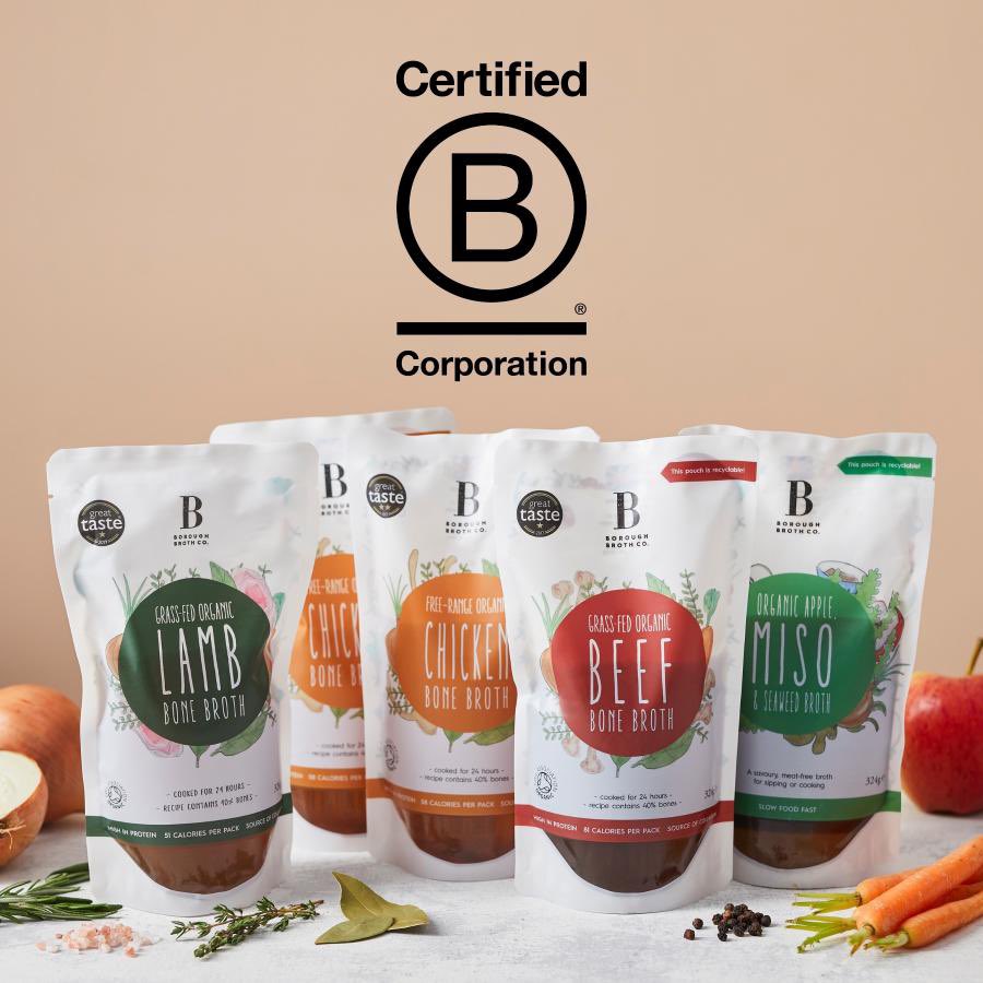 Unbelievably proud to announce our <a href="/BCorpUK/">B Corp UK</a> certification this week. This is our pledge to keep supporting the organic food movement, pay London living wage and continue to be a force for good 💚