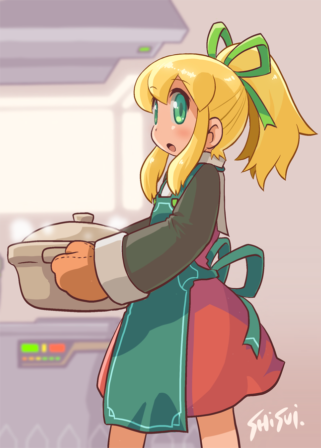 ロールちゃん(ロックマン) 「何を描くか迷う時間をカットするためにロールちゃんを描き続ける私です。w 彼女が鍋」|しすいのイラスト