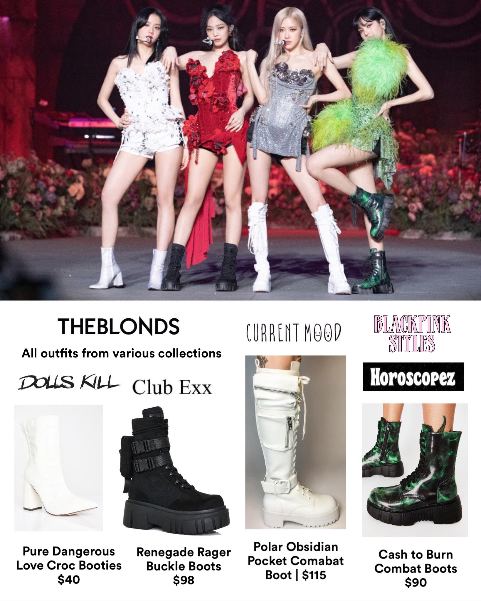Blackpink Fashion on X 210131 BLACKPINK THESHOW BPS OT4 Shoes from Dolls Kill Club Exx Current Mood Horoscopez. LISA JISOO ROSE JENNIE BLACKPINK ygofficialblink