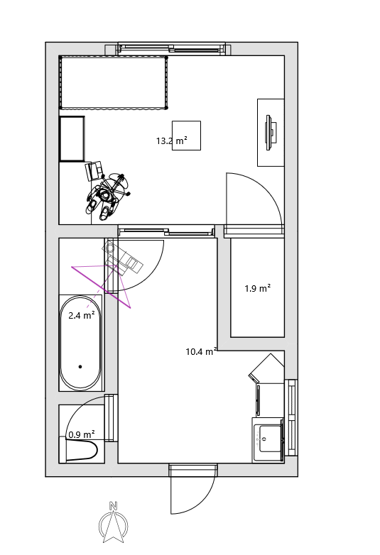 1Rってこんなんやったろ?って適当に作ってたらトイレ入れなくて草 