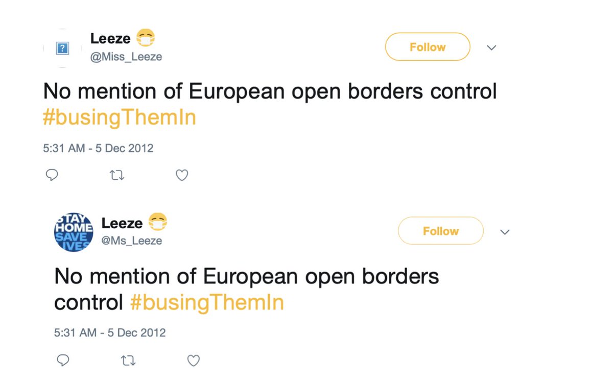 For an SNP member Leeze doesn’t seem keen on immigrants or open EU borders - apparently we’re “Busing Them In” — Archived under both names and still live on the twitter feed too. 9/19 http://archive.is/pmSQH  https://archive.is/oKJjd  https://twitter.com/Miss_Leeze/status/276317868335976450