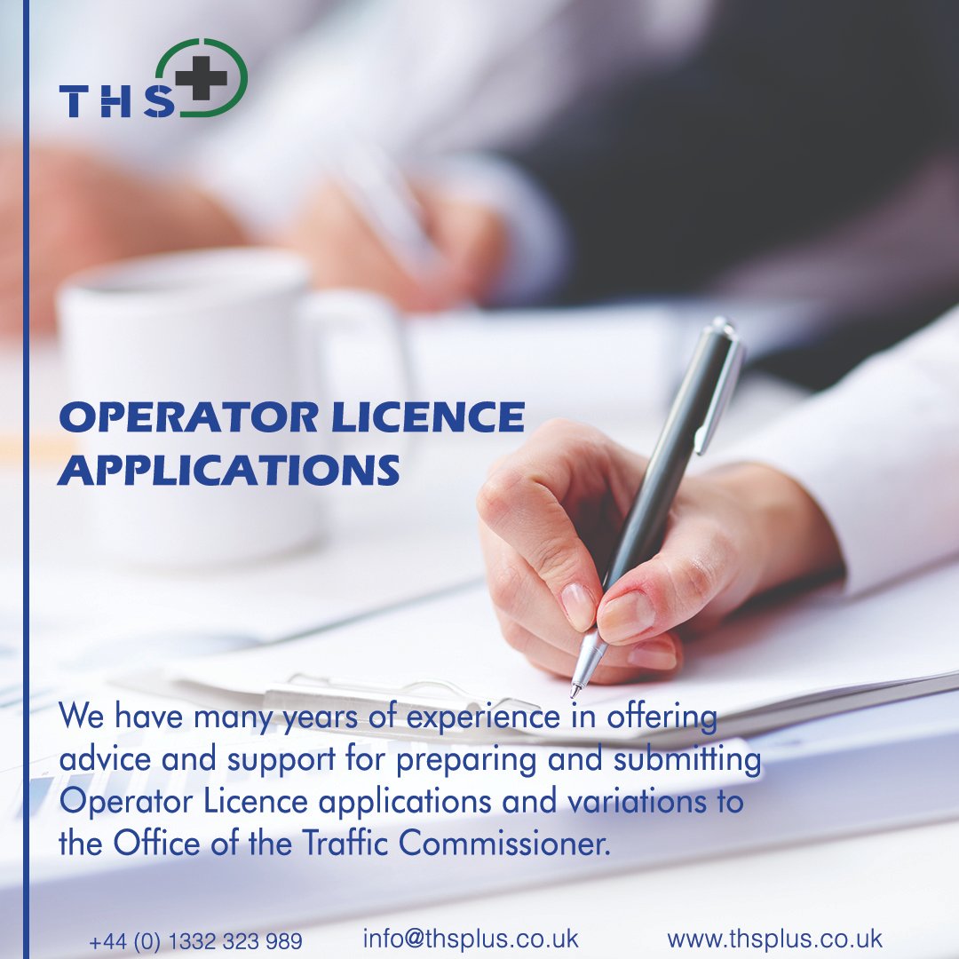 We have many years of experience in offering advice and support for preparing and submitting Operator Licence applications and variations to the Office of the Traffic Commissioner.

Visit thsplus.co.uk to see all our services.

#THSPlus #Consultancy #TransportManagement