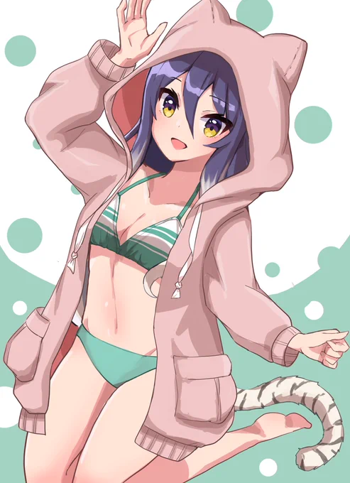 シオリニューイヤーコレクション!ということで、水着パーカーシオリン描かせて頂きました♪企画お誘いありがとうございました! #プリコネR 