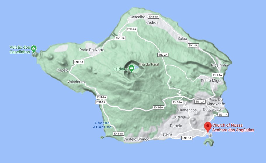  In Faial, Nossa Senhora das Angústias church gets the . It’s so perfect that it looks like it’s made of Lego. Work on the current three-nave structure began in1800 and like many colonial churches, heraldry is prominent in the interior decoration.