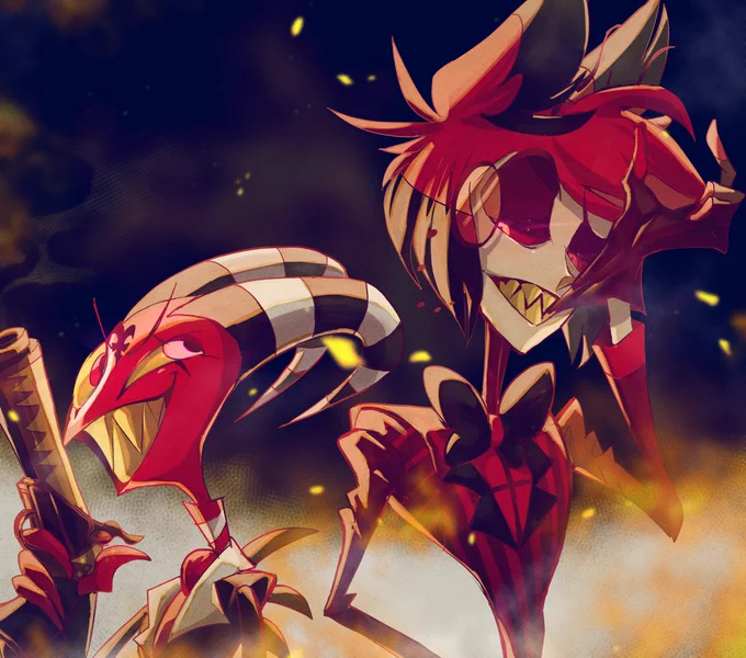 Professional killers🔥🔥
殺しのプロ達

⚠️クロスオーバー⚠️

 #HazbinHotel
 #HazbinHotelFanart 
 #HelluvaBoss 
 #HelluvaBossfanart 