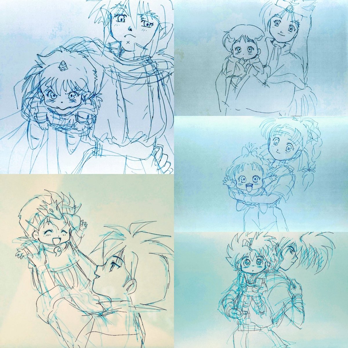 #今月描いた絵を晒そう
ワタル関係だとこんな感じ??
ラフばかりだけど、結構描いたかも??やっぱりワタルキャラは、いいですね～??✨☺️ 