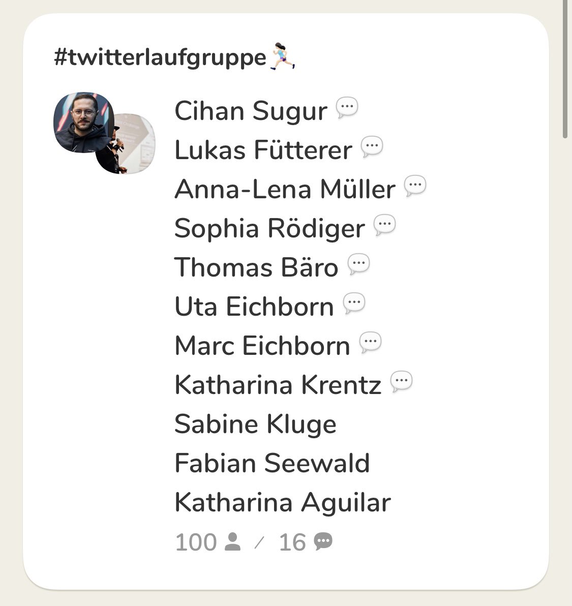 lukizzl's tweet photo. 100 Freund:innen der Bewegung an der frischen Luft haben sich heute frรผh wieder in der #Twitterlaufgruppe auf #Clubhouse gegenseitig motiviert ๐๐พ๐โโ๏ธ๐๐ป๐๐พโโ๏ธ
Nรคchsten Sonntag 07.02. um 08:30 wieder:
๐ https://t.co/m244m5SgFy
#running #RUN711 #laufzeitSTR https://t.co/9pL9maHO08