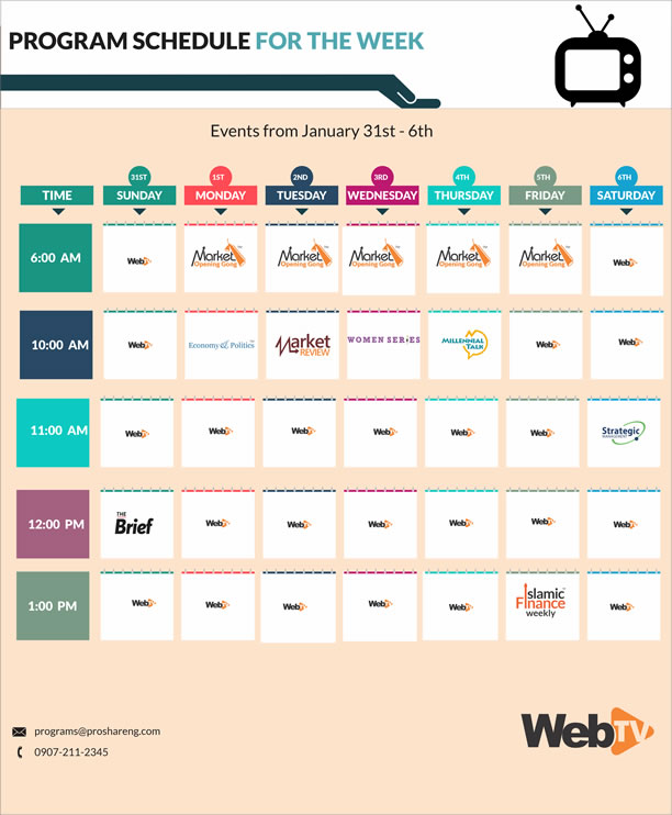 webtvnigeria's tweet photo. It is a brand new month of February, 2021. Watch our regular programs during the week #MarketOpeningGong #ECOPOL #MarketReview #IFNWeekly #MillennialTalk #WomenSeries #TheBrief https://t.co/Hc9txYEqeW