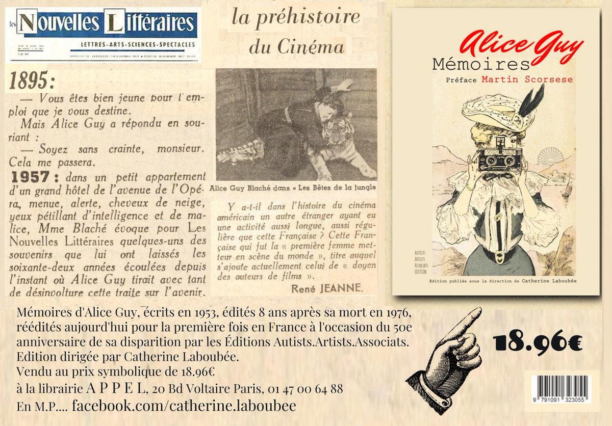 Aliceguyjr's tweet photo. @CookieTime_LE @ChapelierAlice Merci Laura, également en vente 18,96€ à la librairie Appel
 20 Bd Voltaire, 75011 Paris +33 1 47 00 64 88 (Isabelle)
Éditions Autists Artists Associats by Alice-Guy Jr. #aliceguy #aliceguyblaché https://t.co/cTXuZYpk01
