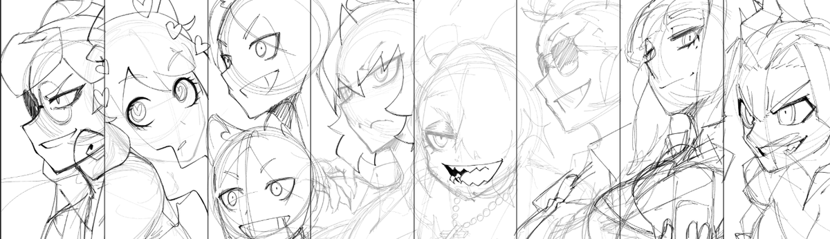 weekend break giving me some time to do the Helltaker fan art idea
it is so strange learning to work with small panel compositions, god bless these demons designs being so fun