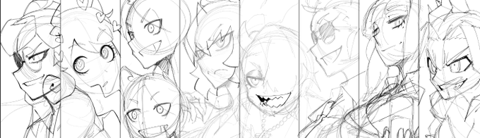 weekend break giving me some time to do the Helltaker fan art idea
it is so strange learning to work with small panel compositions, god bless these demons designs being so fun 